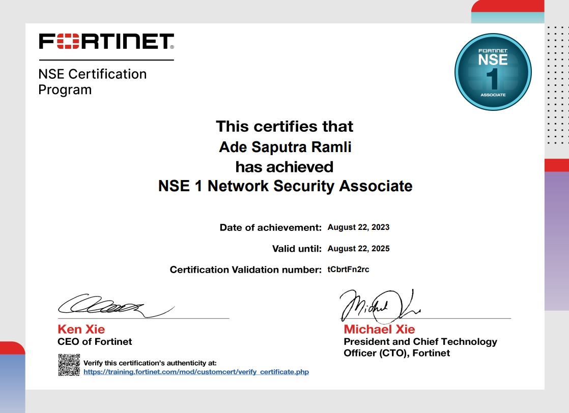 NSE 1 Network Security Associate