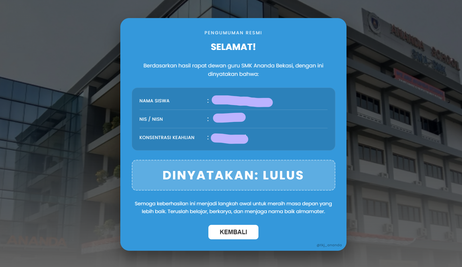 Sistem Informasi Kelulusan Siswa